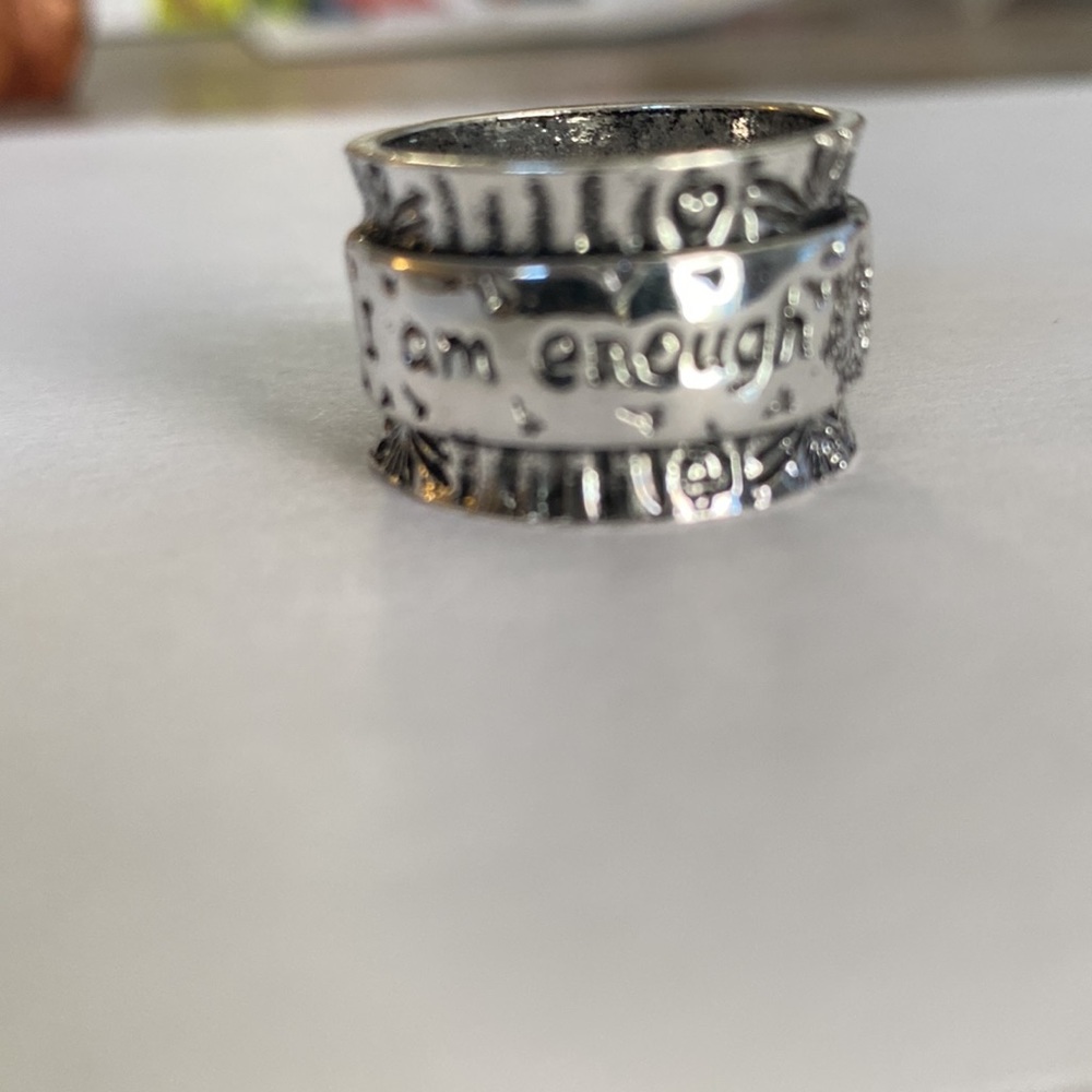 A silver toned ring “ I Am enough” size 9 - Picture 3 of 3